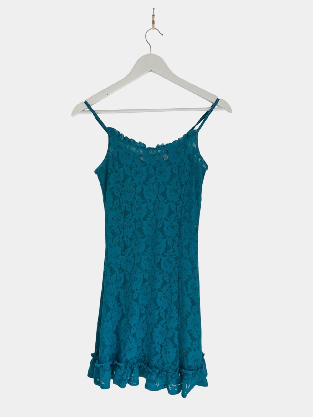 Y2K lingerie dress lace blue